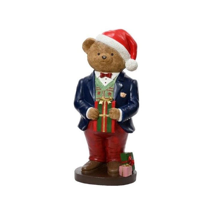 ORSO CAPPELLO NATALE H.67 CM.